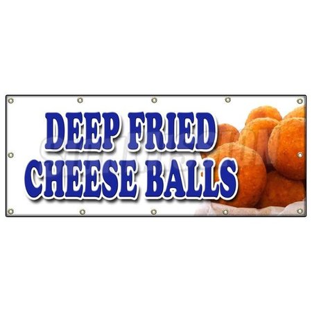 SIGNMISSION DEEP FRIED CHEESE BALLS BANNER SIGN beer battered on a stick cheddar B-120 Deep Fried Cheese Balls